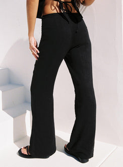 back view of model wearing Princess Polly Perfect Pant Black High Rise Pants Pants 