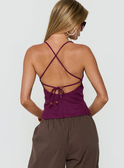 Karessa Beaded Top Plum