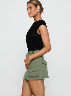 Peterson Cargo Mini Skirt Khaki