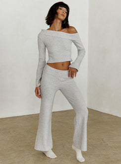 Try Me Knit Pants Grey Low Rise Pants Pants 