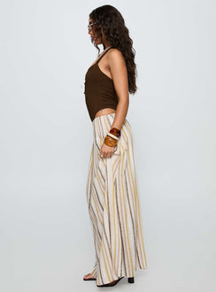   side view of model wearing Princess Polly Aisla Maxi Skirt Multi Maxi Skirts Skirts 
