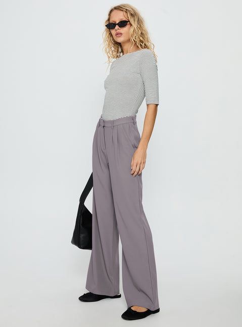 Ambient Wide Leg Pant Grey High Rise Pants Pants 