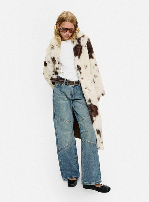 Winter Breeze Faux Fur Coat Multi