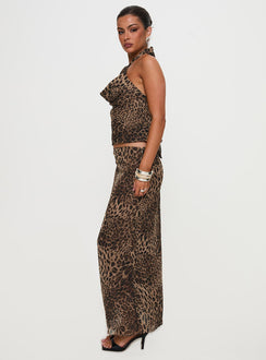 Eleganza Maxi Skirt Leopard Petite Maxi Skirts Skirts 