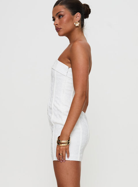 Bertrand Strapless Mini Dress White