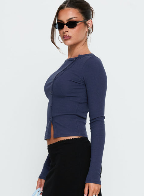 Passoni Long Sleeve Top Navy