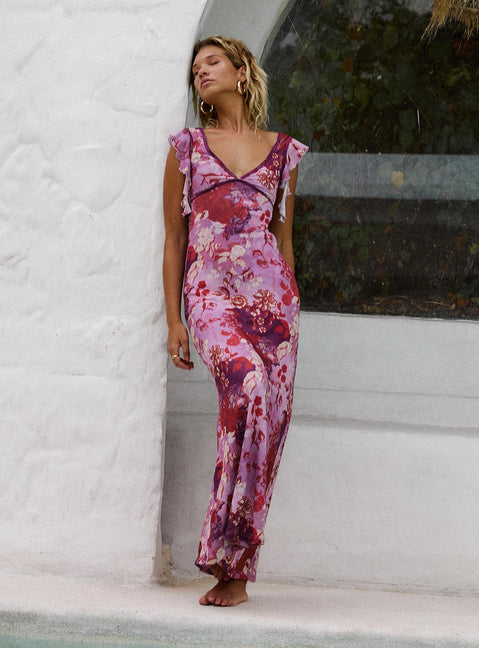 Soleila Maxi Dress Purple Multi