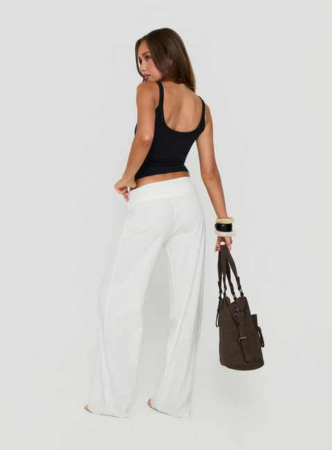 Brea Frill Belted Pants White