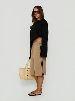 Boe Longline Track Shorts Brown