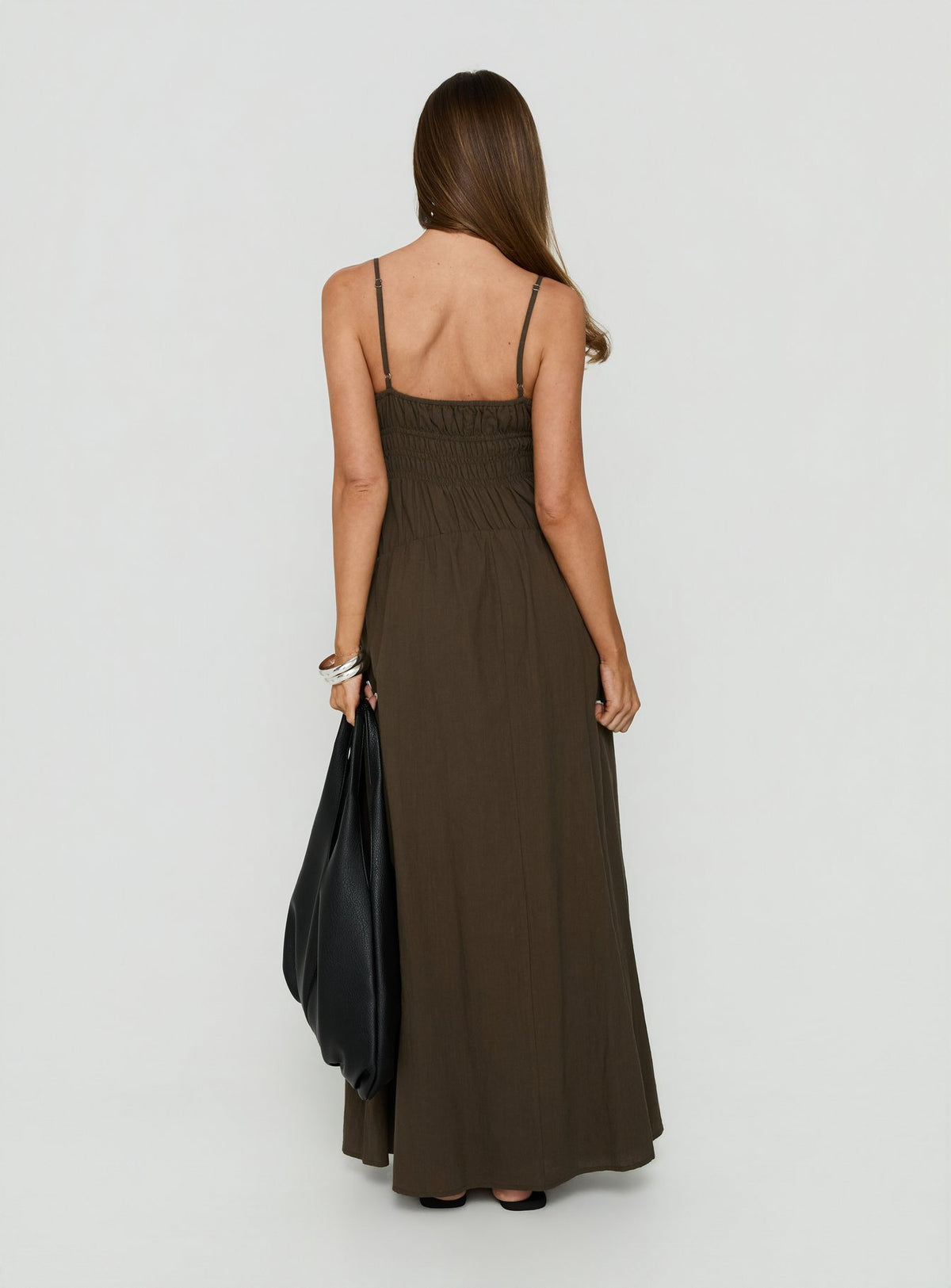 Magnolie Shirred Maxi Dress Green