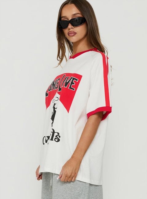 Long Live Cowgirls Oversized Graphic Tee White / Multi