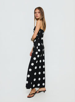 Avienna Maxi Dress Black Polka Dot