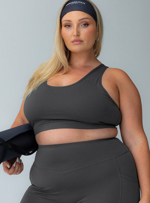 Grey active crop top