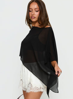 Mairelle Sheer Poncho Black