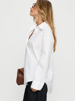 Kodhi Oversized Long Sleeve Top White