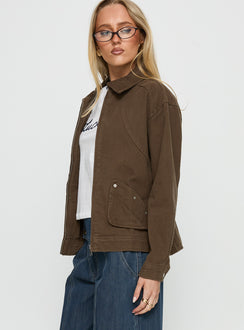 Nelsie Collared Oversized Jacket Green