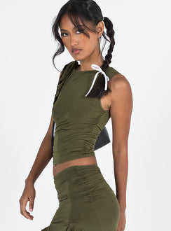 product Princess Polly Sleeveless Crew Neck  Rendezvous Top Olive