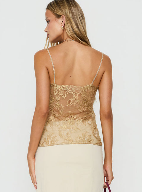 Golden Hour Cami Top Gold
