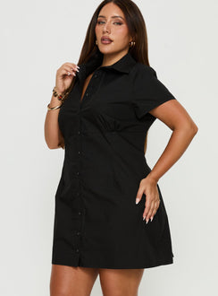 Motley Mini Dress Black Curve