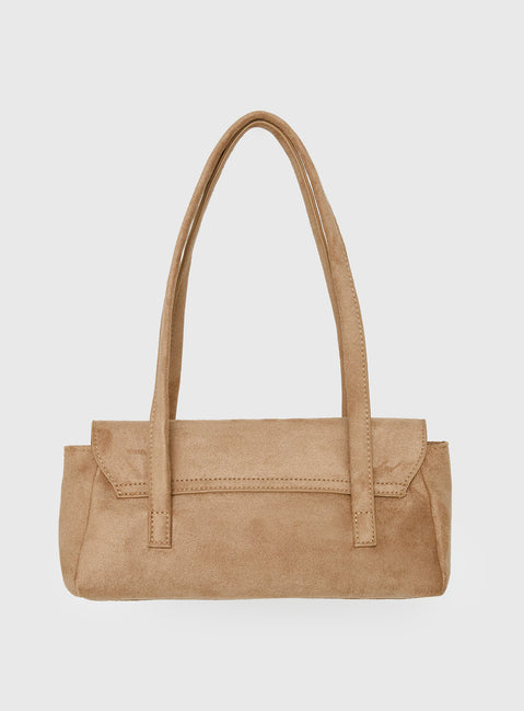 Klyne Faux Suede Shoulder Bag Tan