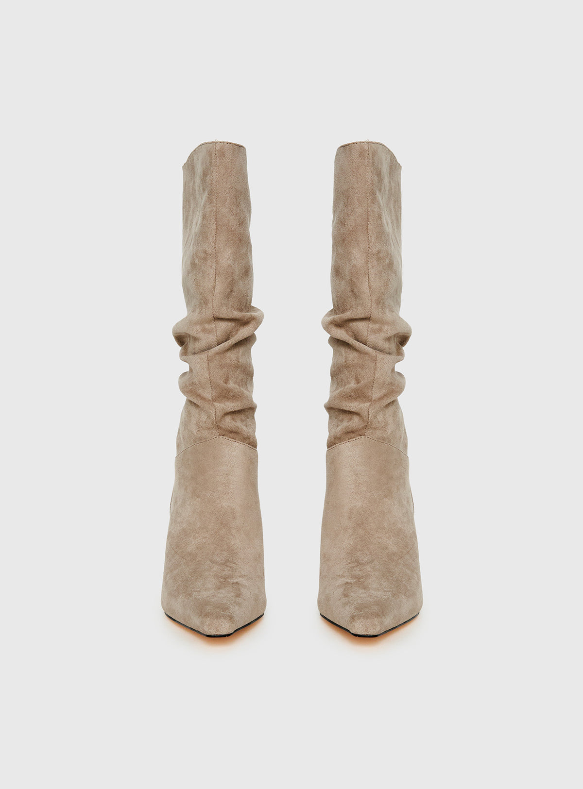 Such A Charmer Faux Suede Scrunch Boot Taupe