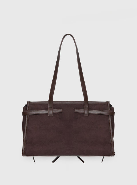 Beaming Bow Detail Shoulder Bag Brown