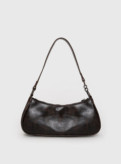 Faux leather shoulder bag Adjustable & removable cross-body and shoulder straps, silver-toned hardware, zip fastening, twin front pockets with magnetic button fastening, flat base