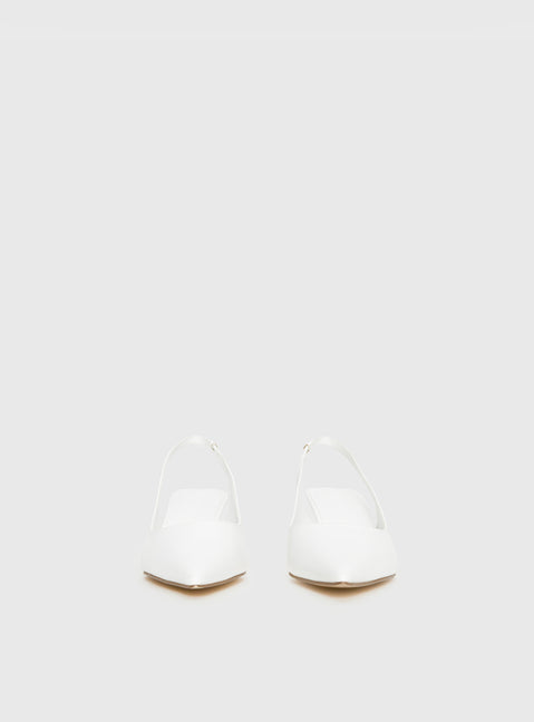 Denalia Pointed Toe Heels White Matte