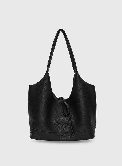 Nonstop Bow Detail Shoulder Bag Black