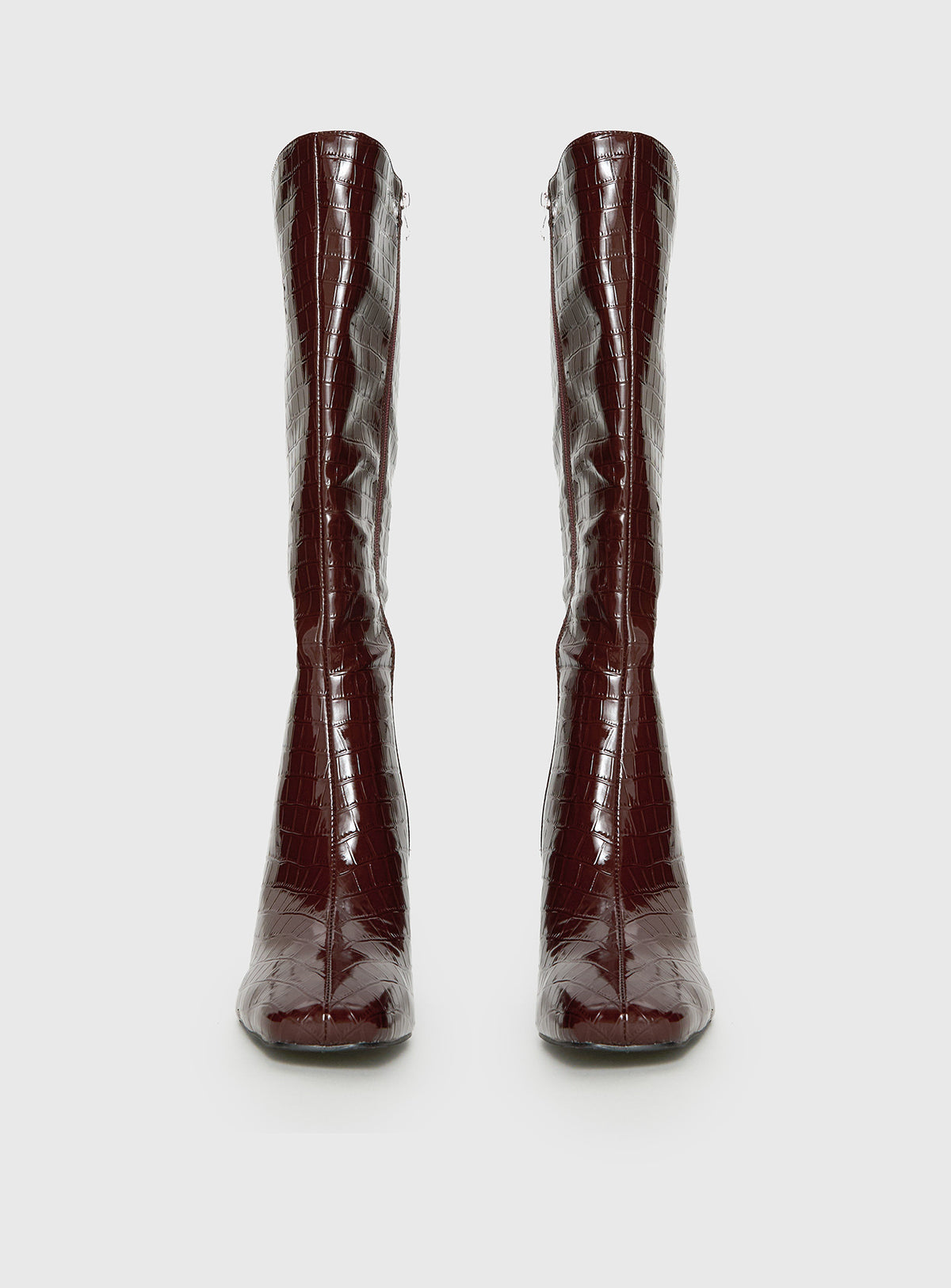Alexx Knee High Boots Burgundy