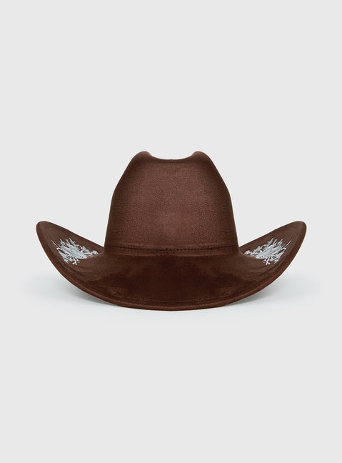 Another Level Embroidered Cowboy Hat Brown