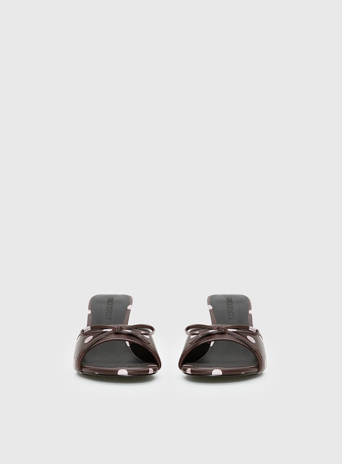 Etiquette Peep Toe Heels Brown / Pink Polka