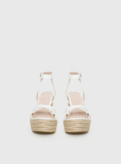 Jesper Espadrille Wedged Heels White Croc