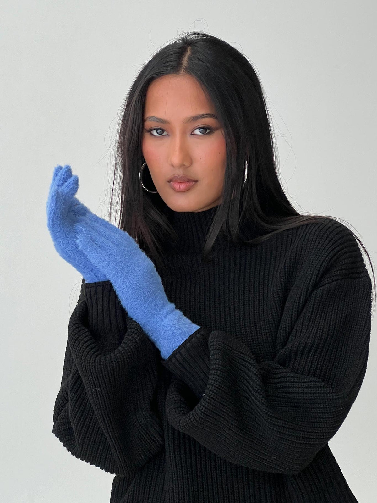 Prichard Fluffy Gloves Blue