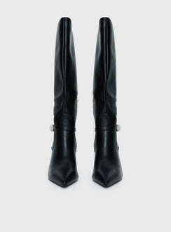 Billini Domineca Knee High Heeled Boots Black