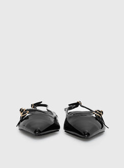 Billini Hettie Pointed Toe Flats Black Patent