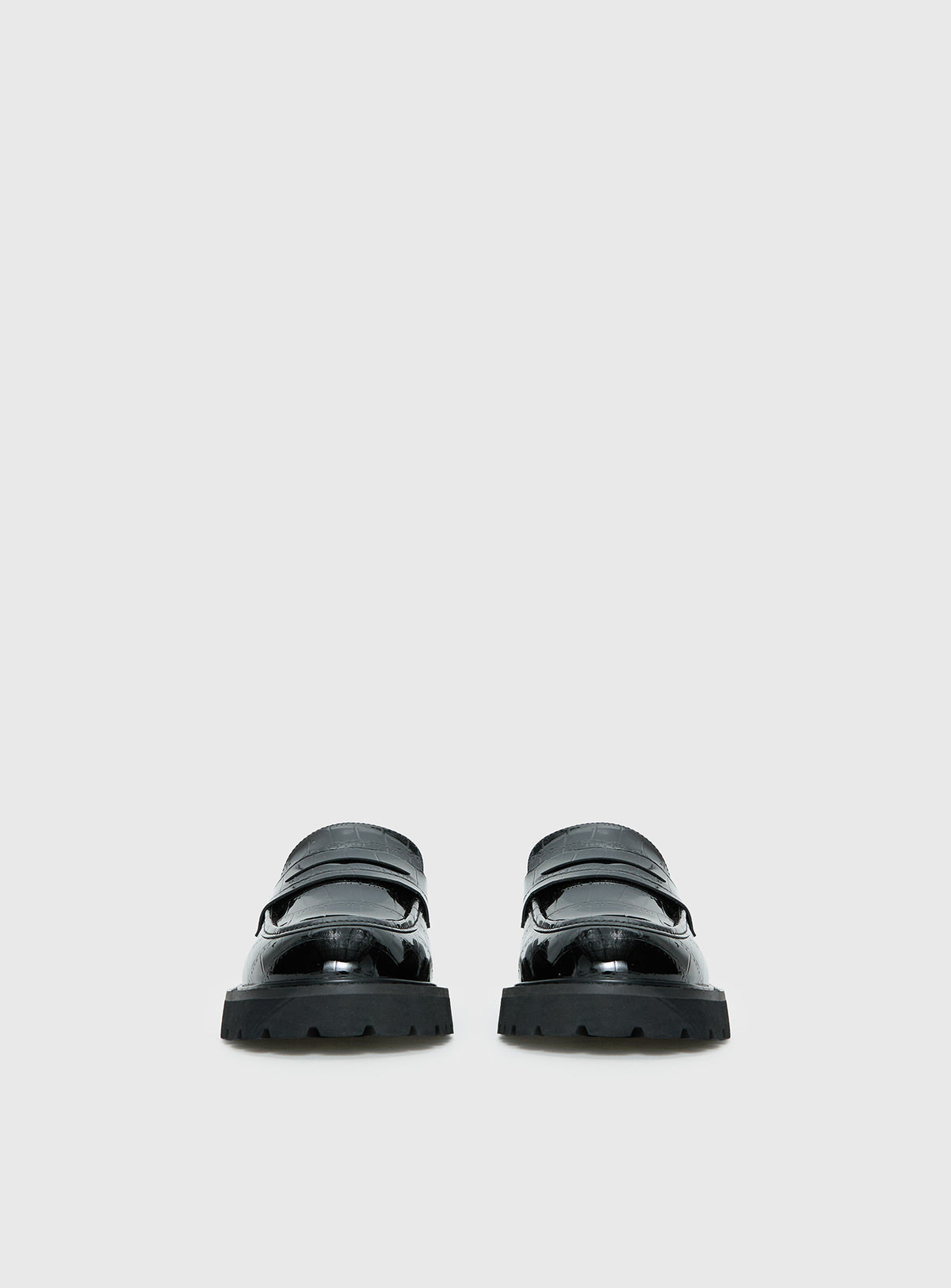Face The Wind Faux Leather Loafers Black