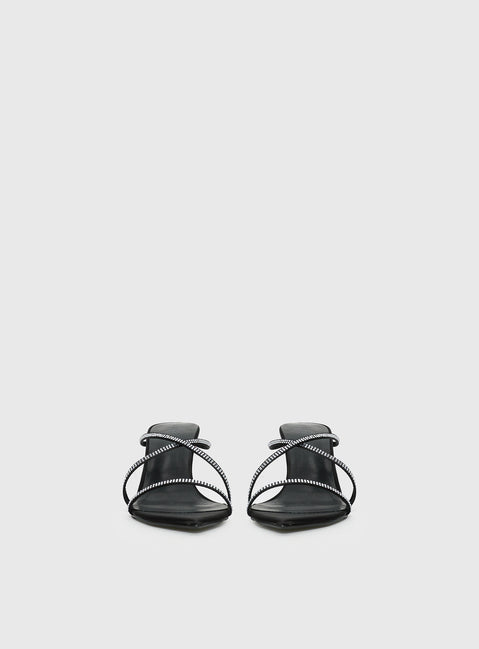 Billini Effy Heels Black Satin Diamante