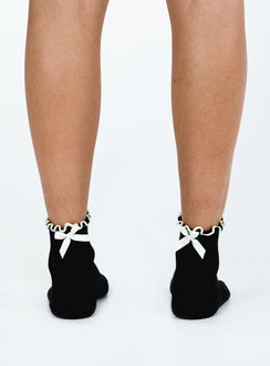 Socks Bow detail Lettuce edge cuff Good stretch