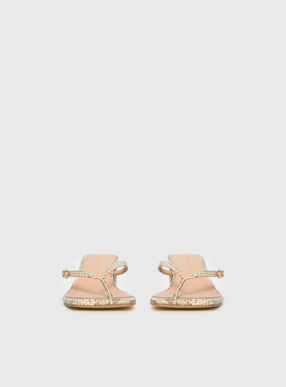 Veyla Square Toe Thong Heels Snake