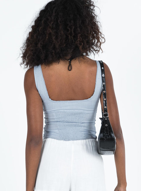 product Princess Polly Sleeveless Square Neck  Cheyla Top Blue