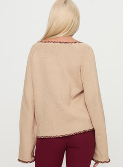 back view of model wearing Princess Polly Kiss Goodbye Knit Cardigan Multi regular Jumpers 