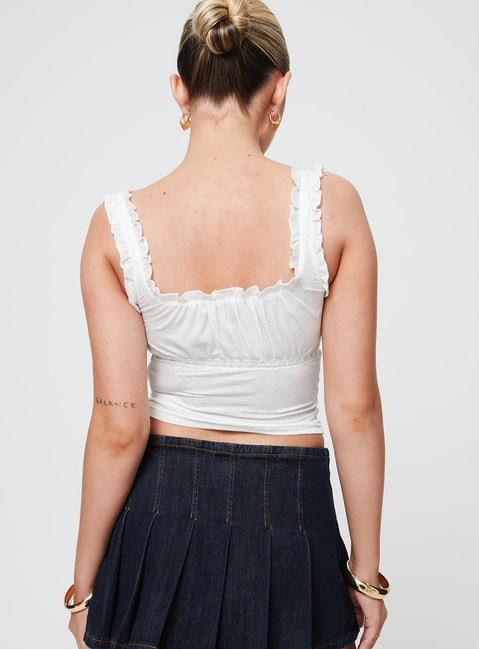 product Princess Polly Sleeveless Square Neck  Dremi Ribbon Top Ivory