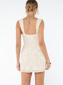 product Princess Polly Asymmetric Neckline  Posito Mini Dress White Floral
