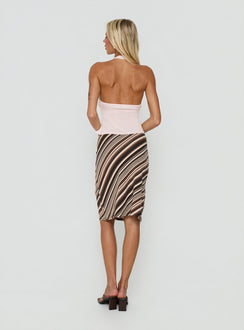 Discover the Laykha Midi Skirt Multi Stripe womens-skirts in midi length back view of model wearing Princess Polly