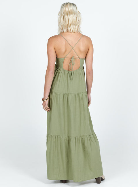 product Princess Polly Square Neck  Chelsea Maxi Dress Sage Green