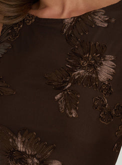 Fionna Floral Maxi Dress Chocolate