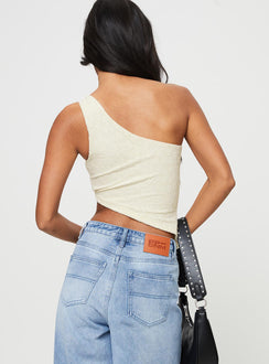 product Princess Polly Sleeveless Asymmetric Neckline  Toomba One Shoulder Top Cream
