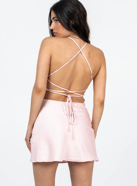 product Princess Polly High Neck  Celena Mini Dress Pink Petite