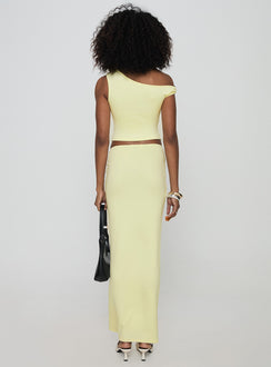 back view of model wearing Princess Polly Whiley Maxi Skirt Cream Maxi Skirts Skirts 